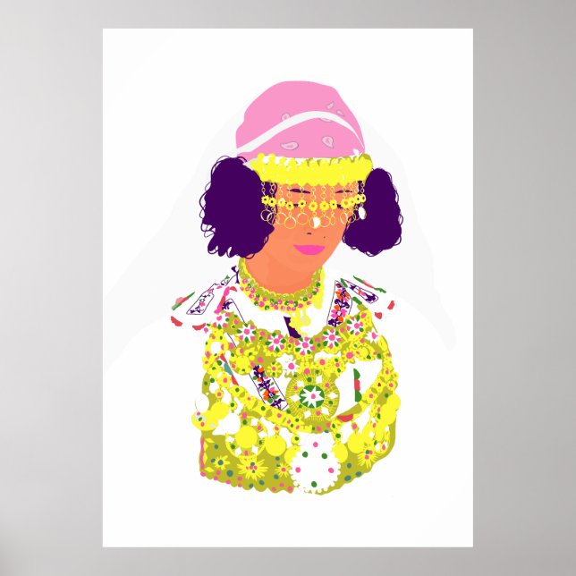Folk Costume-Inspired Canvas Art Poster (Front)