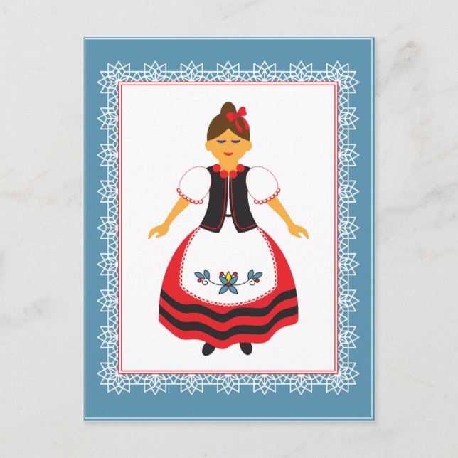 Folk Costume Postcard (Front)