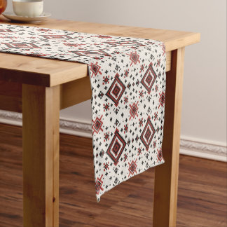 Folk Diamond Cross Stitch Seamless Pattern Medium Table Runner