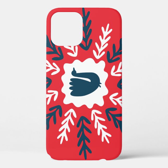 Folk Doodle Art Christmas Tile Case-Mate iPhone Case (Back)
