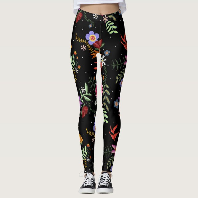 Folk embroidering leggings (Front)