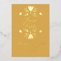 Folk Flora Save the Date Pressed Foil Invitation