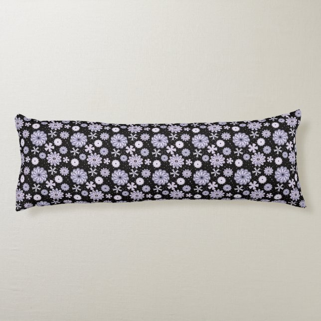 Folk floral blue II pattern Body Pillow (Back)