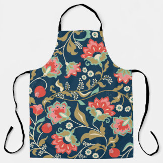 Folk Floral Colourful: Hand Drawn Seamless Apron