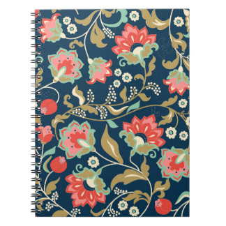 Folk Floral Colourful: Hand Drawn Seamless Notebook