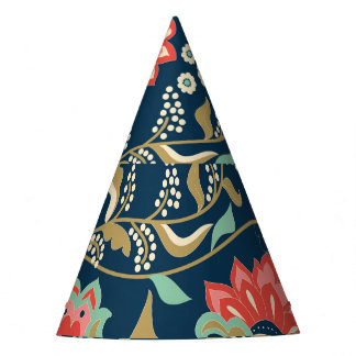 Folk Floral Colourful: Hand Drawn Seamless Party Hat