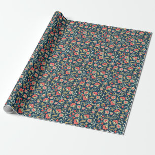 Folk Floral Colourful: Hand Drawn Seamless Wrapping Paper