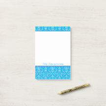 Folk Florals in Blue Personalized Notes