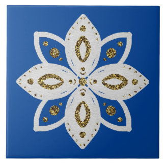 folk flower 1 lite blue 1 and white tile
