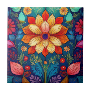 Folk Flower  Tile
