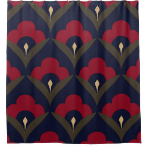 Folk flowers motif Japan wave pattern ditzy floral
