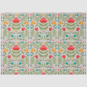 Folk Flowers Pattern Decoupage Tissue Paper