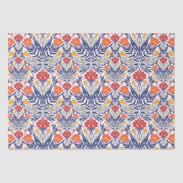 Folk flowers pattern  tissue paper (Front)