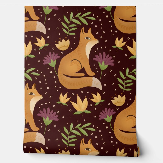 Folk Foxes Wallpaper (Unrolling)