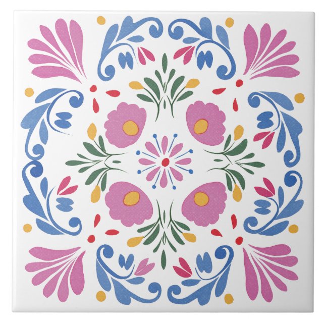 Folk Garden Watercolor Tile (Front)
