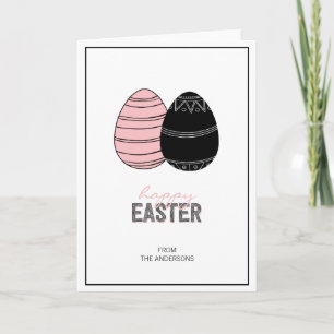 Folk Happy Easter Eggs Greeting Card