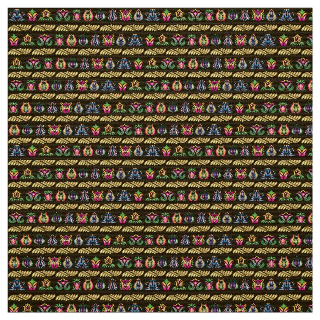 Folk Hungarian Pattern Fabric (Swatch)