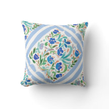 Folk light blue Pillow