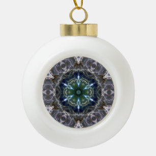 Folk Mandala  Ceramic Ball Christmas Ornament