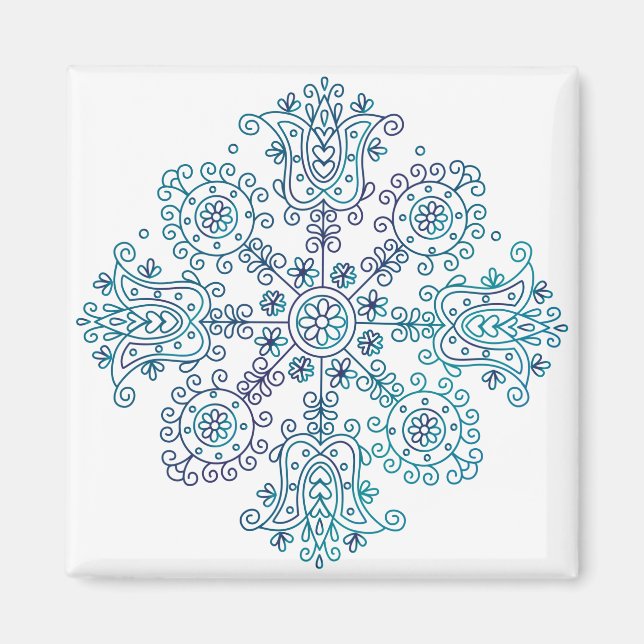 Folk Mandala Magnet (Front)