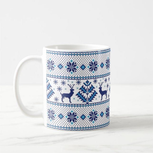 Folk ornament pattern Coffee Mug (Left)