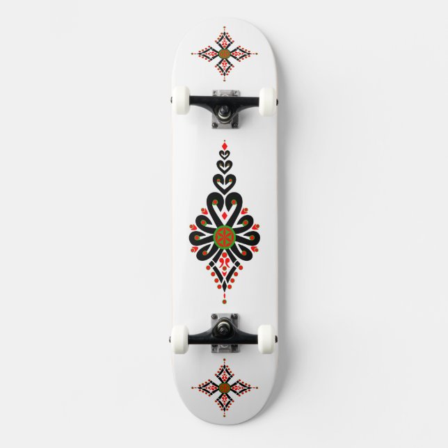 Folk pattern of Polish highlanders - Parzenica Skateboard (Front)