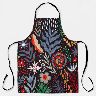 Folk pattern, seamless textile design with bright apron