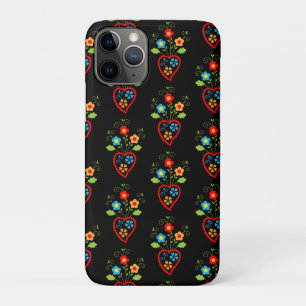 Folk portuguese blooming heart pattern iPhone 11 pro case