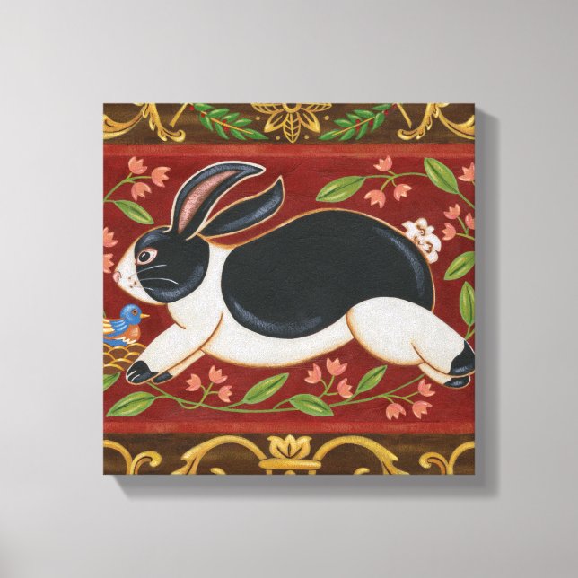 Folk Rabbit Canvas Print (Front)