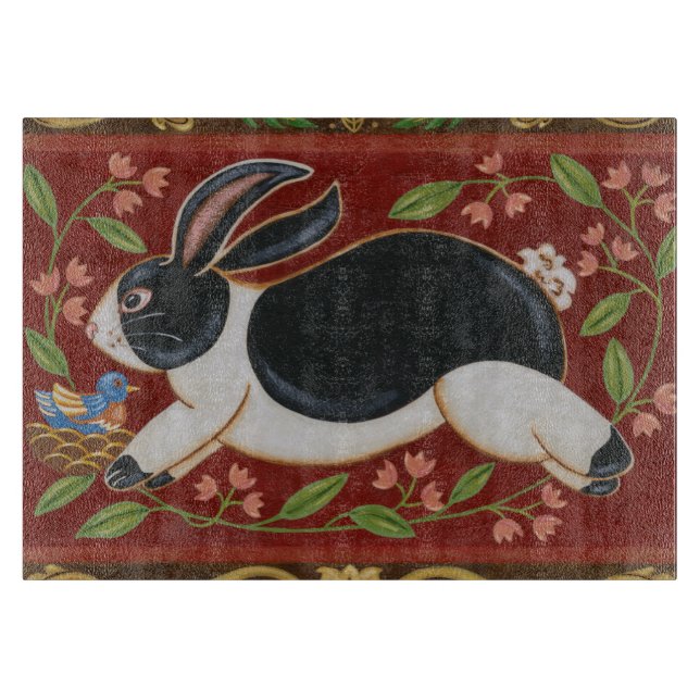 Folk Rabbit Cutting Board (Front)
