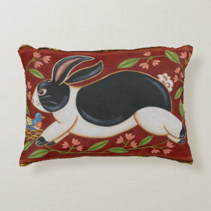 Folk Rabbit Decorative Pillow