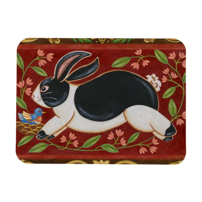 Folk Rabbit Magnet (Horizontal)