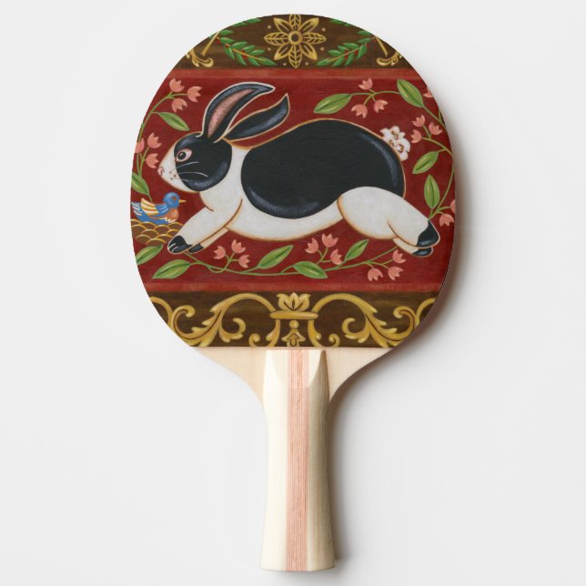 Folk Rabbit Ping Pong Paddle (Front)