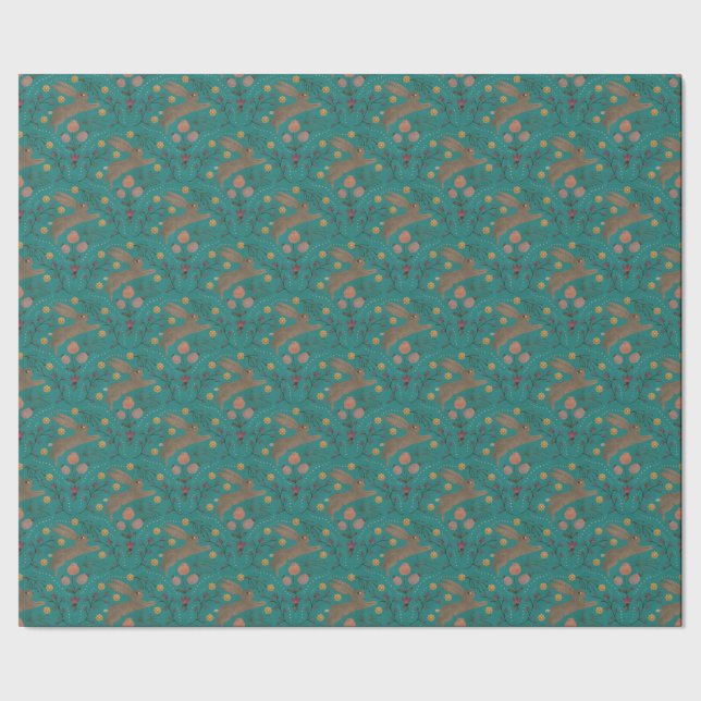 Folk Rabbits Wrapping Paper (Seam)