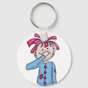 Folk Rag Doll Cartoon Keychain