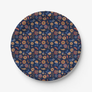 Folk Rustic Floral  Paper Plate