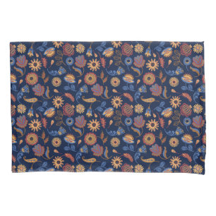 Folk Rustic Floral  Pillowcase