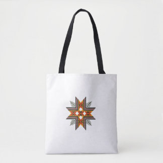 Folk Star Embroidery Tote Bag
