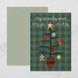 Folkart Christmas Tree Plaid Felt Look
