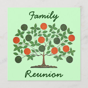 Folkart Family Tree Reunion Party Invitations