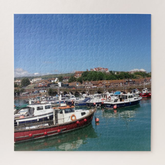 Folkestone Harbour and Fishing Boats Jigsaw Puzzle (Vertical)