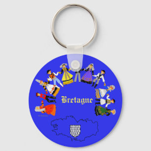 Folklore breton, France Keychain