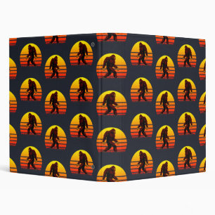 Folklore creature Bigfoot with a setting sun. Binder