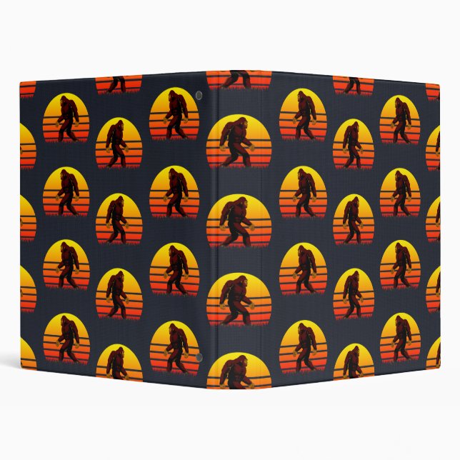 Folklore creature Bigfoot with a setting sun. Binder (Background)