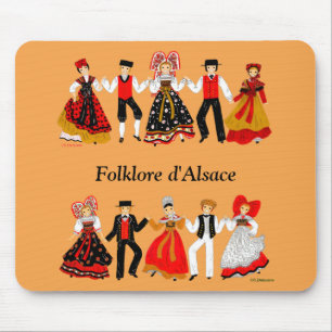 Folklore de l'Alsace, France Mouse Pad