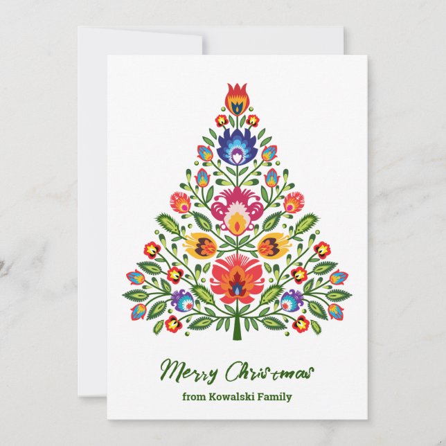 Folklore Enchantment: A Lowicz-inspired Christmas Holiday Card (Front)
