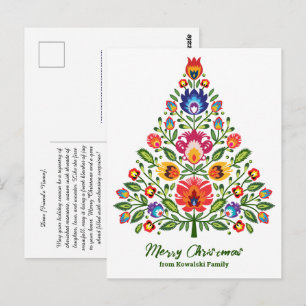 Folklore Enchantment: A Lowicz-inspired Christmas Postcard