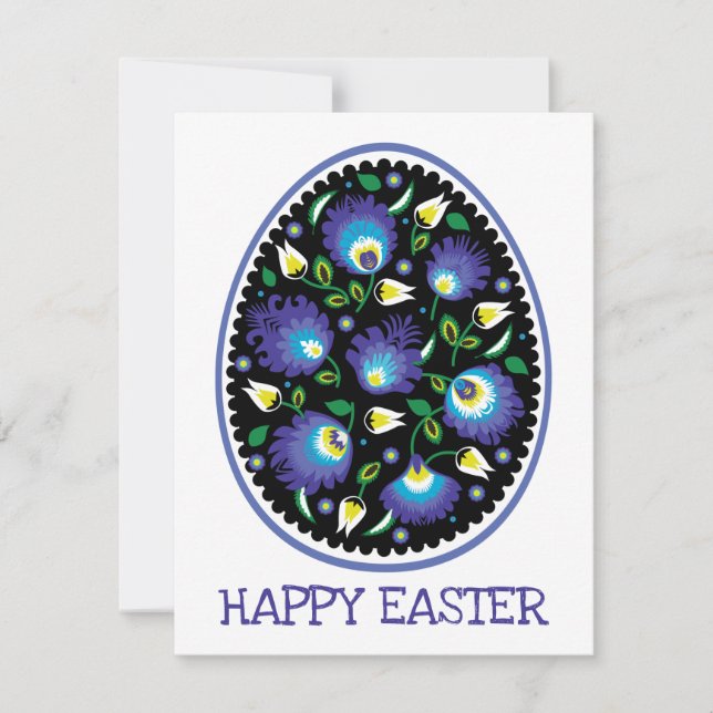 🐥🐰 Folklore Happy Easter flat Card (Front)