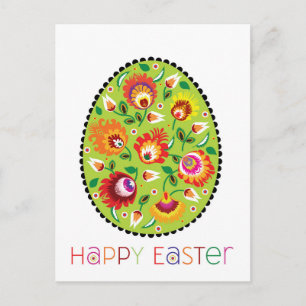 Folklore Happy Pâques [oeuf] Carte postale