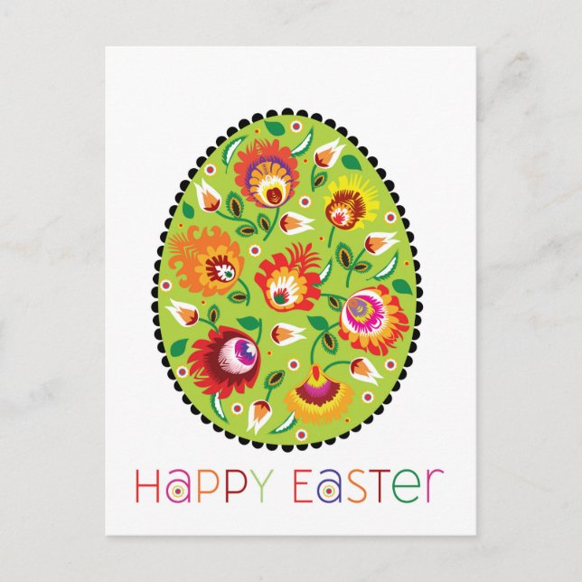 Folklore Happy Pâques [oeuf] Carte postale (Devant)